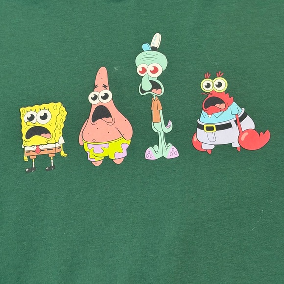 Spongebob Squarepants Hoodie Mens Green W/Sleeve Hit Green Mens XXL - Picture 2 of 9